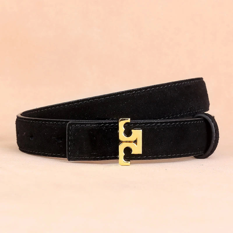 ZUANKUO Women's Genuine Suede Leather Belt For Everyday Wear