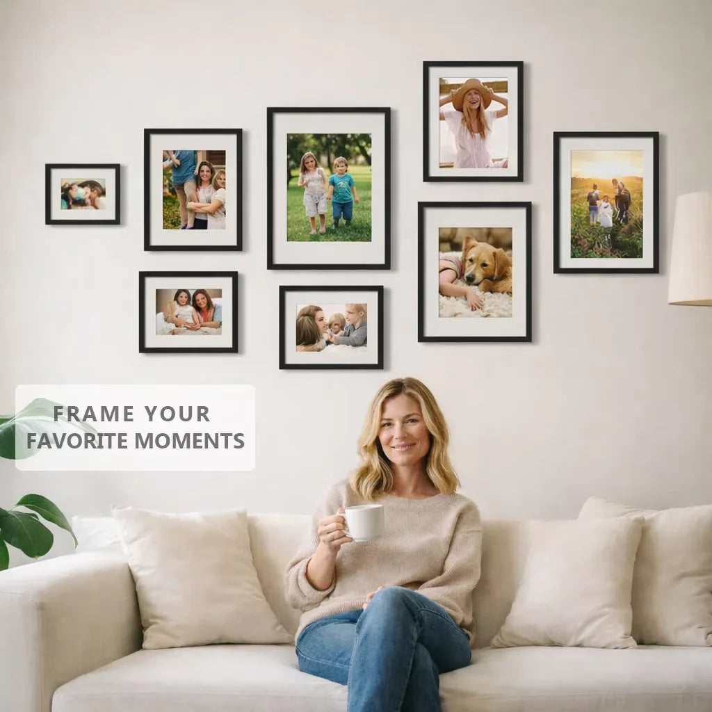 Modern Aluminum Multi Picture Frame Set for Home Gallery Display