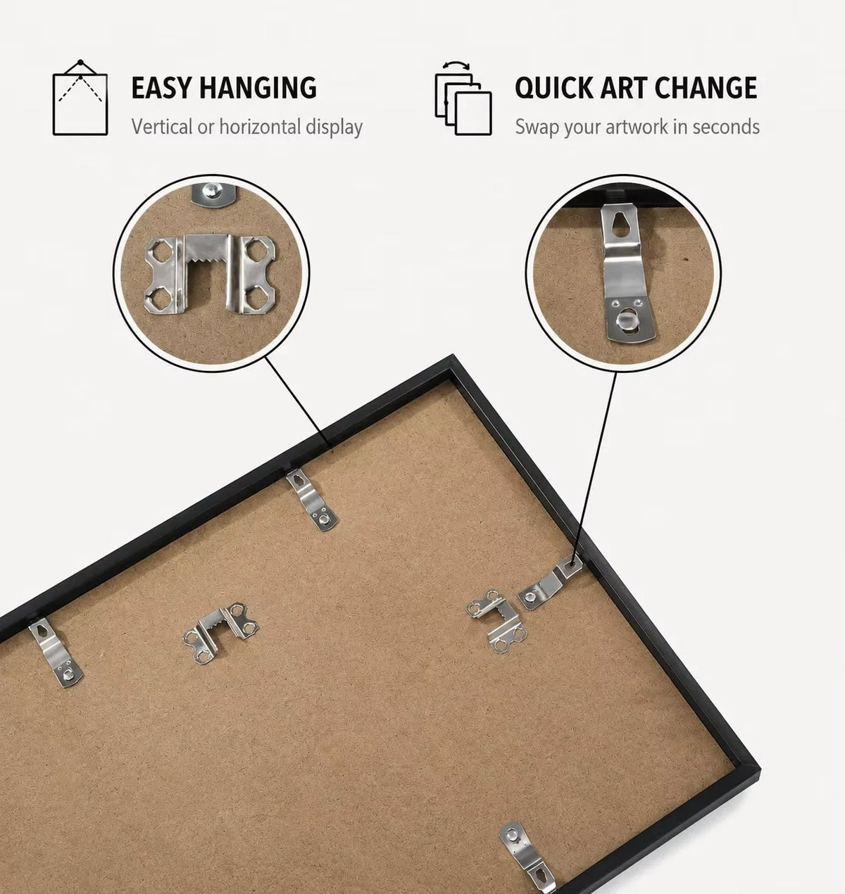Modern Aluminum Multi Picture Frame Set for Home Gallery Display