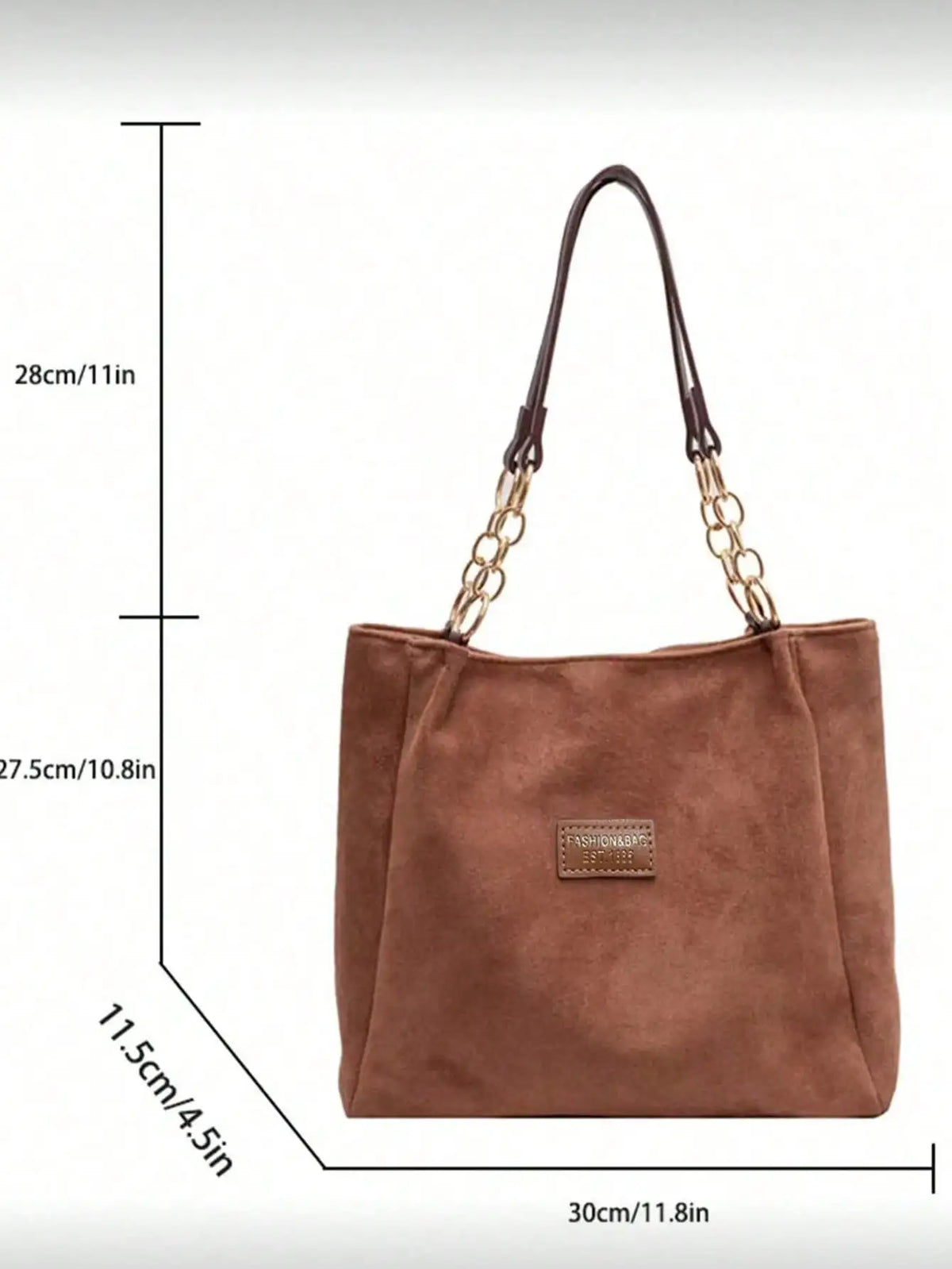 Faux Suede Tote Bag