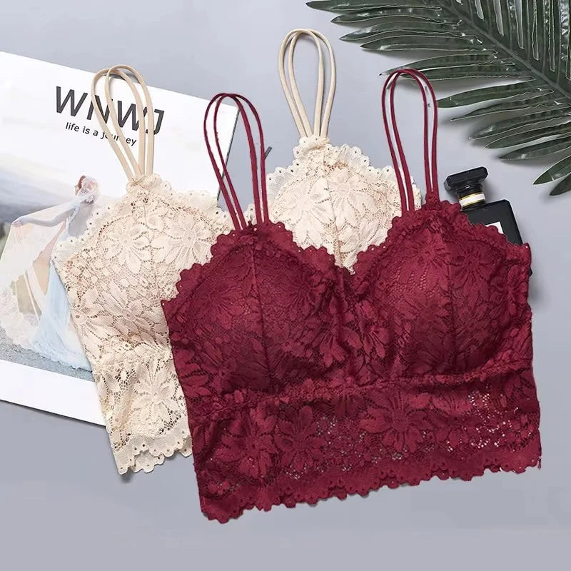 4pcs Women's Sexy Lace Bra & Panty Set,