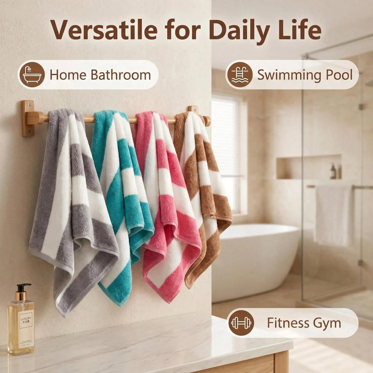 Machine Washable Polyester Beach Towel for Everyday Use
