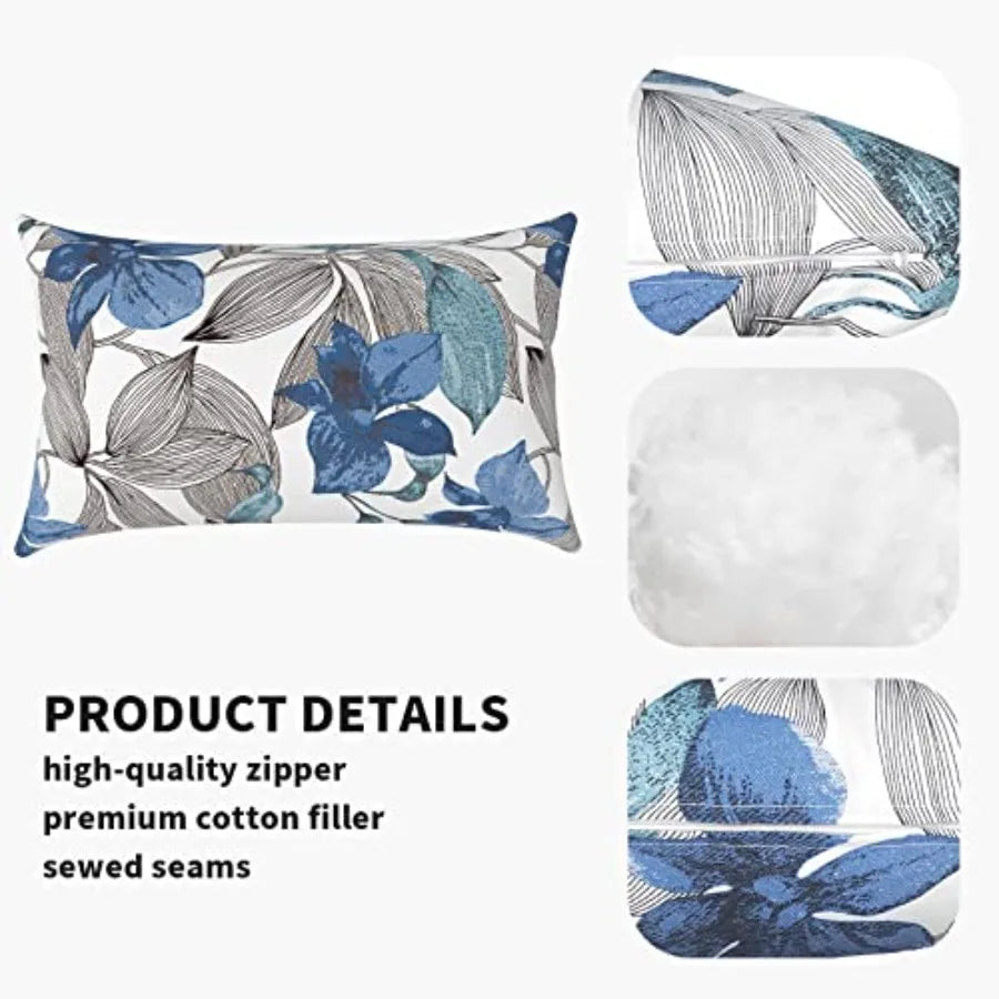 Two Piece Decorative Leather Lumbar Pillow Set for Home Decor
