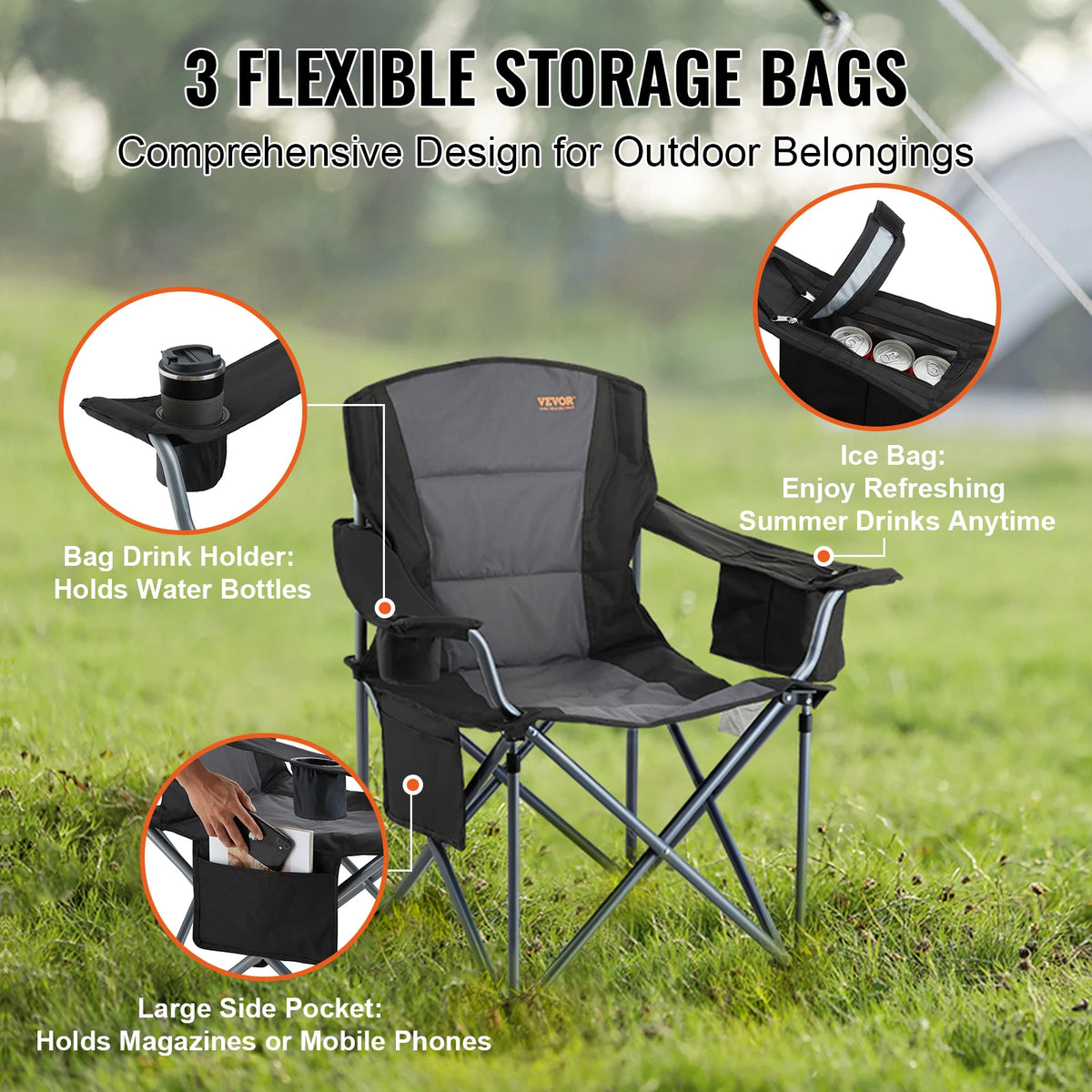 SucceBuy Outdoor Folding Camping Chair Sun Lounger For Relaxation