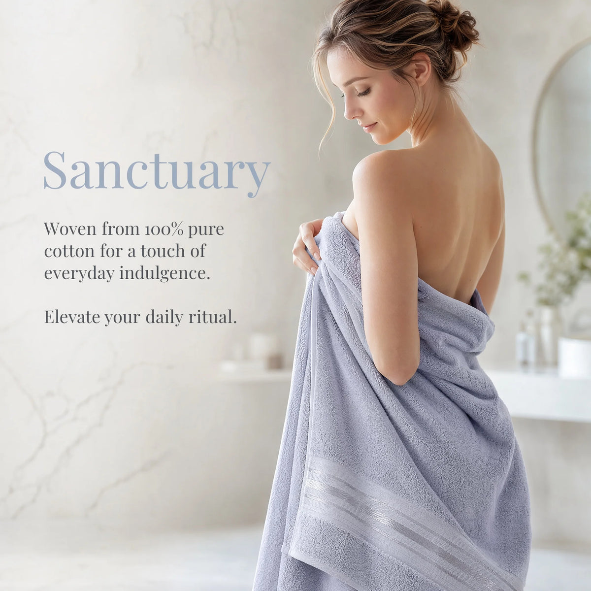Luxury Cotton Six Piece Absorbent Bath Towel Set Collection