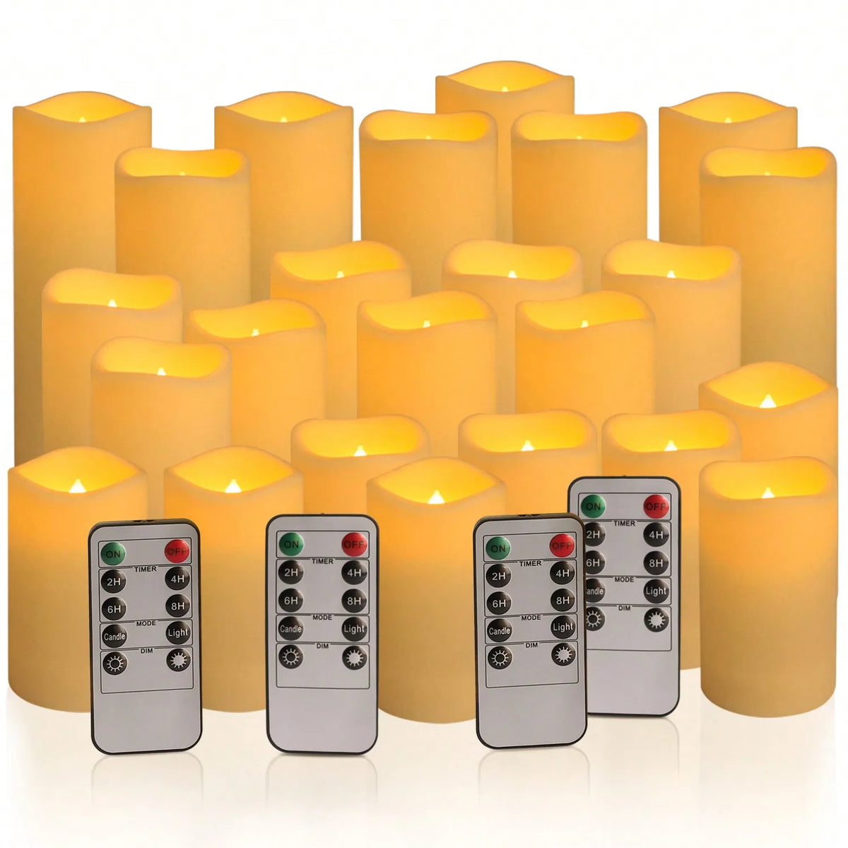 24,3 Size Ivory Electronic Candle Lamp