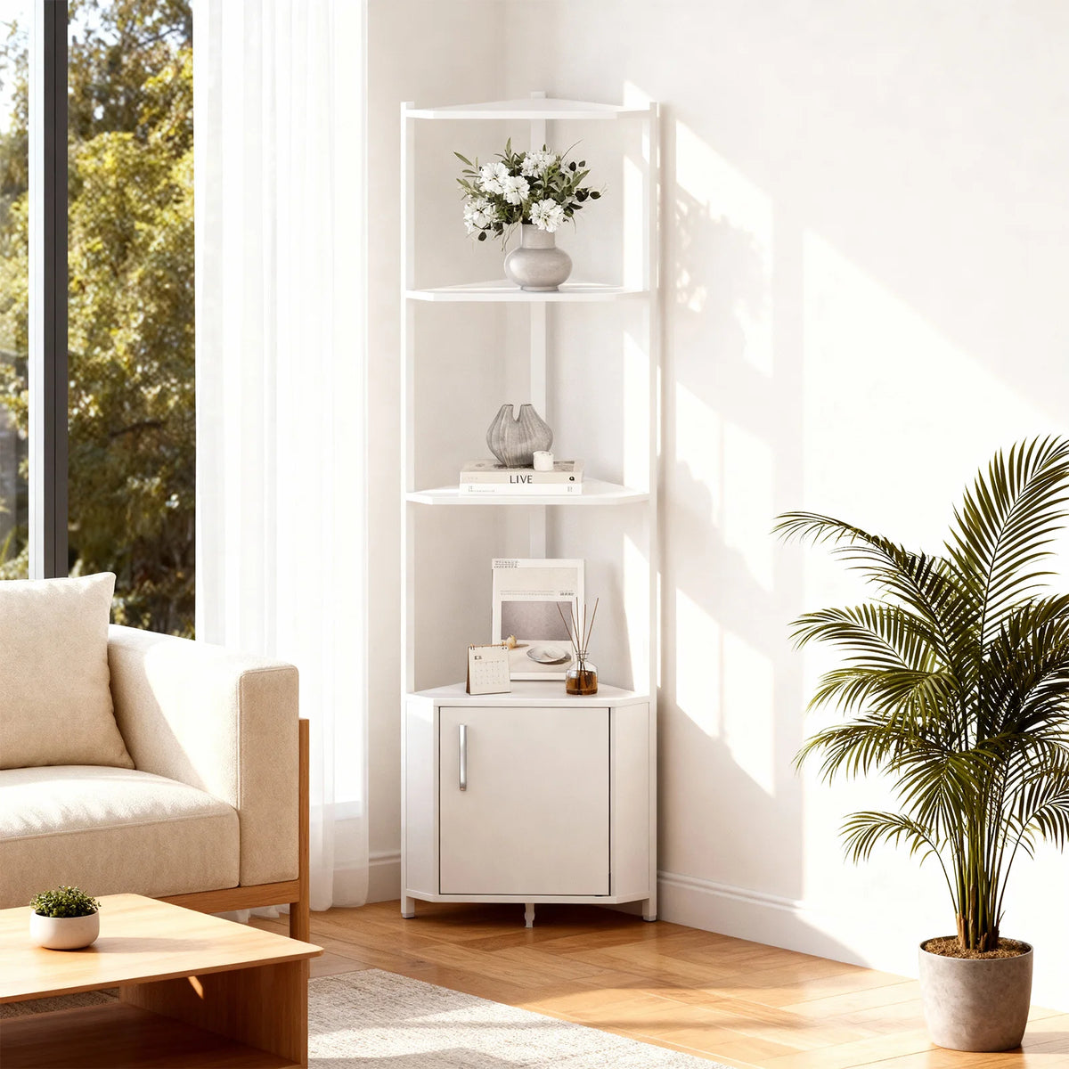 HiMISS Rustic Modern Corner Organizer for Home Storage