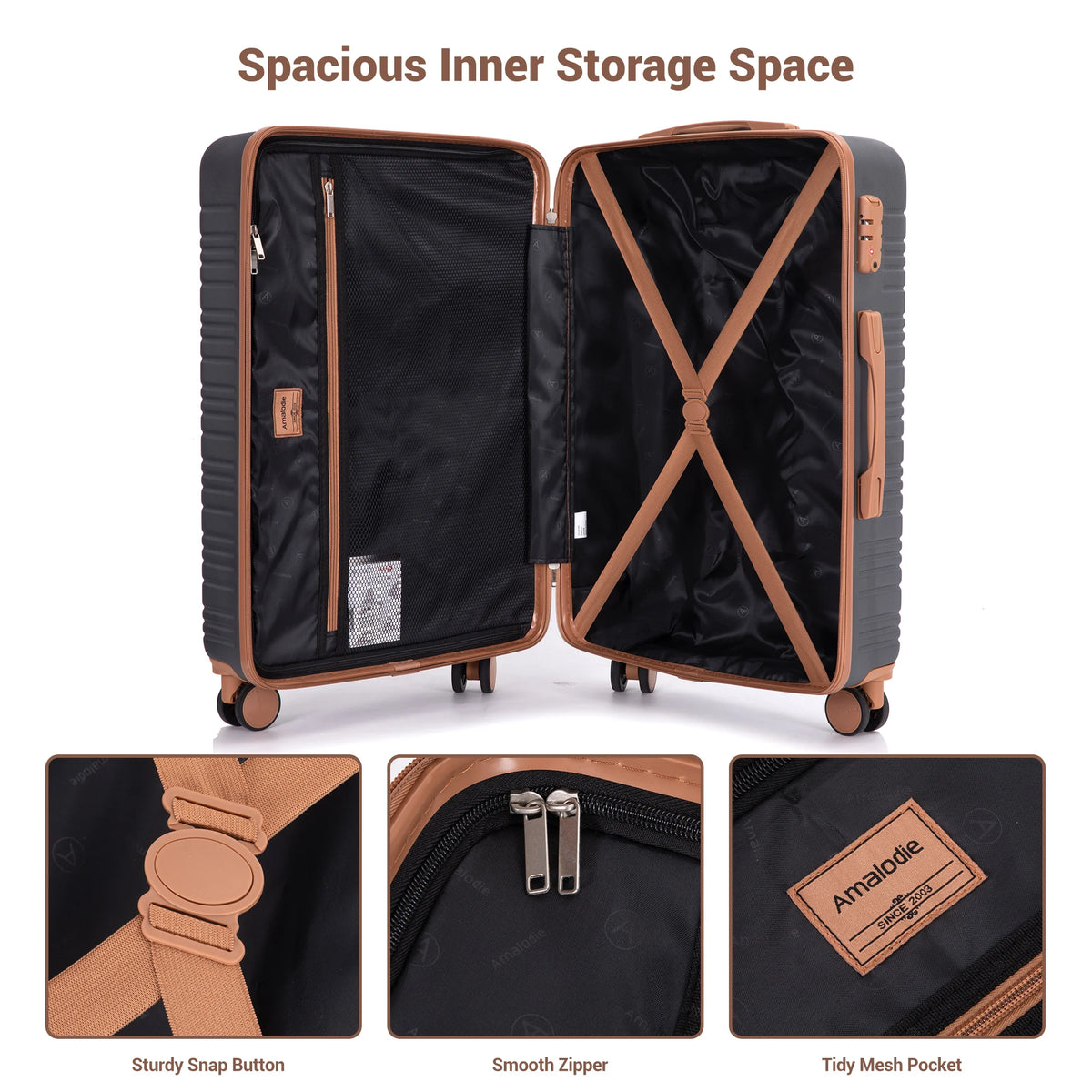 TRIPCOMP Luggage Set With Spinner Wheels And TSA Lock