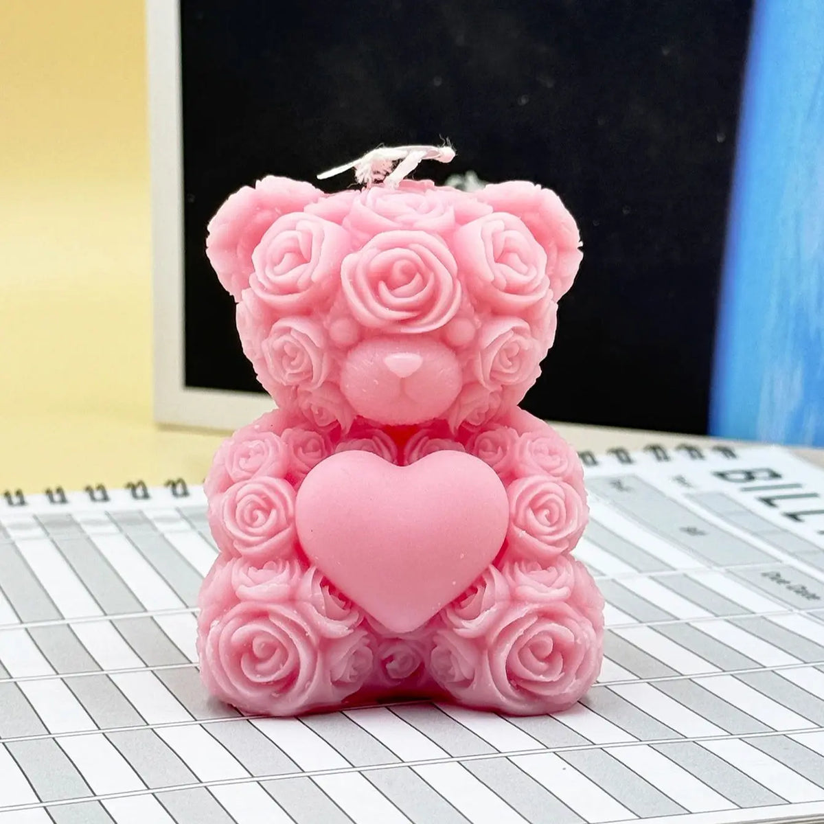 Rose Bear Scented Candle Romantic Heart Shaped Soy Wax Candle