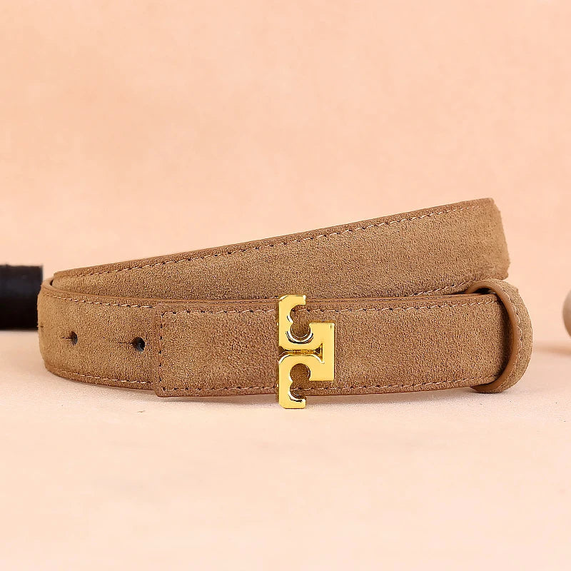 ZUANKUO Women's Genuine Suede Leather Belt For Everyday Wear