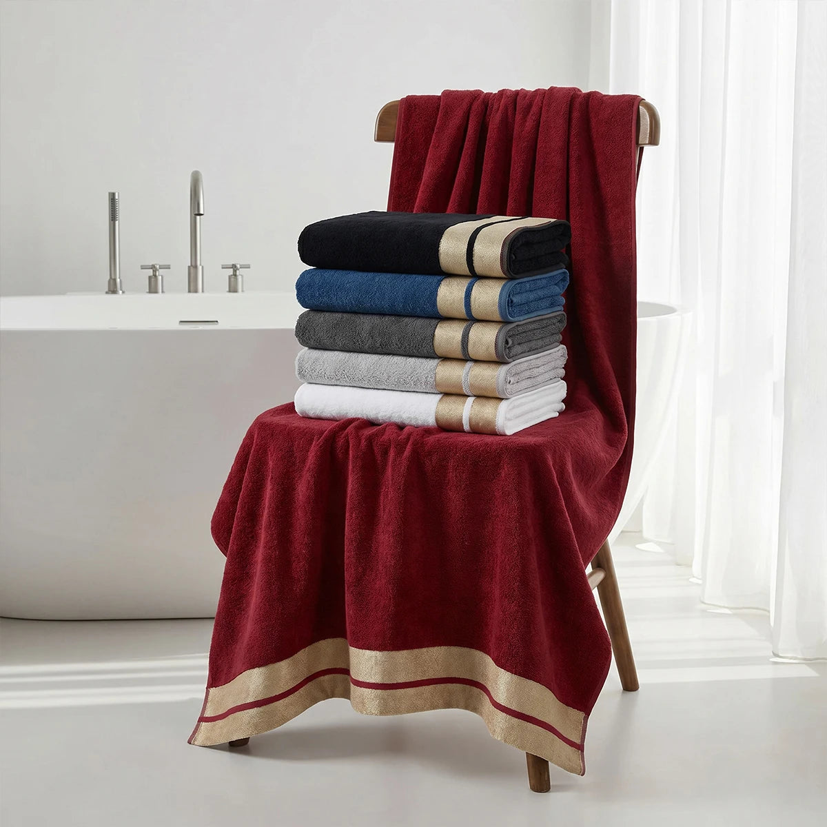 8-Piece Luxury Pure Cotton Bath Towel Set