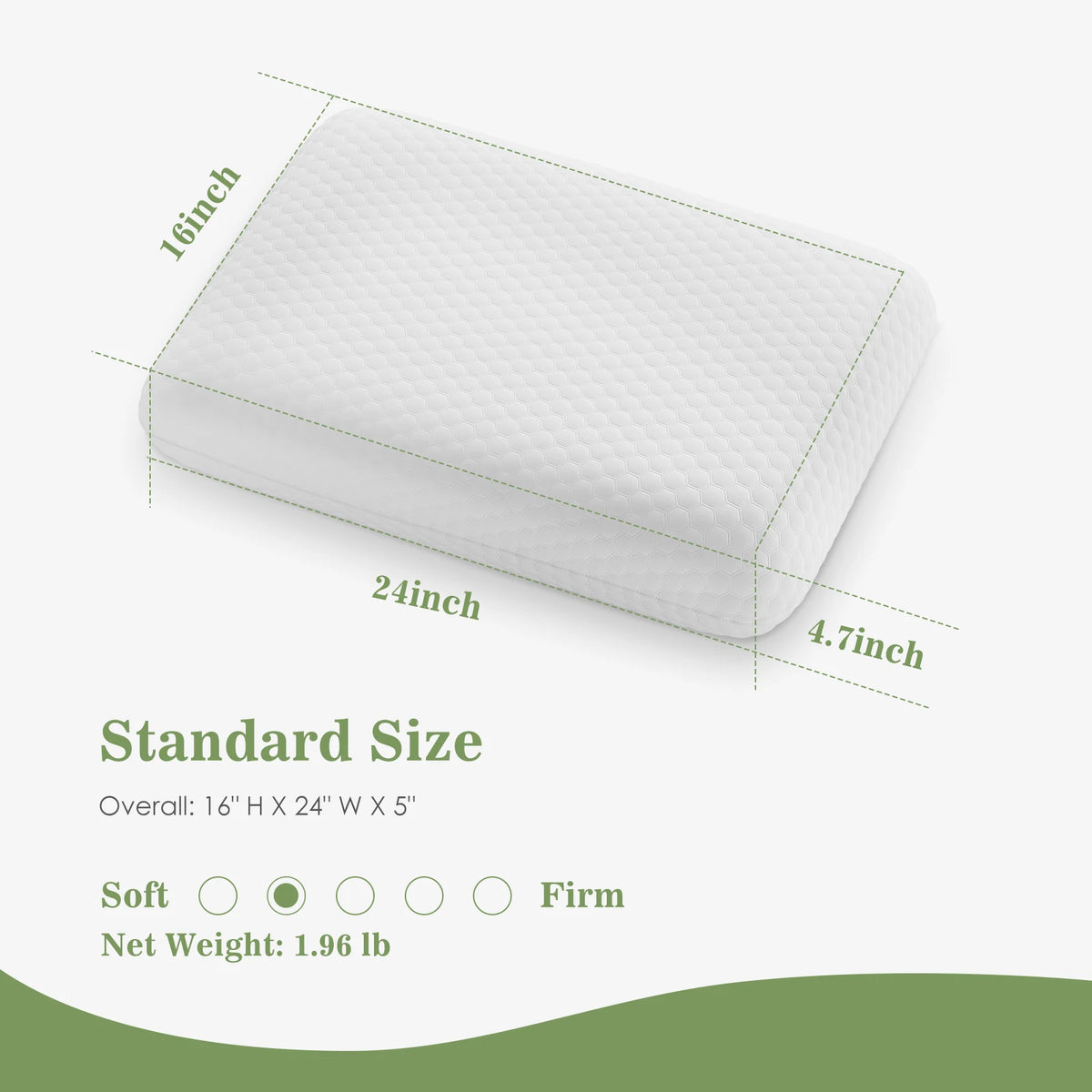 JHK Memory Foam Pillow For Comfortable Supportive Bedding