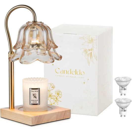Candle Warmer Lamp with Timer: Gold Candle Lamps Height Adjustable Wax Melt House Warming Gifts New Home Decor Mothers Day Birth