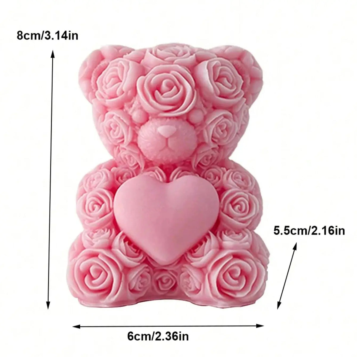Rose Bear Scented Candle Romantic Heart Shaped Soy Wax Candle