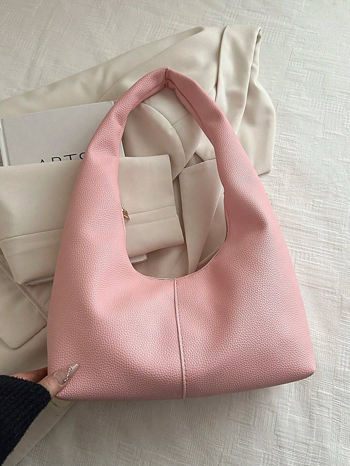 Large Capacity Solid Color Women's Shoulder Bag