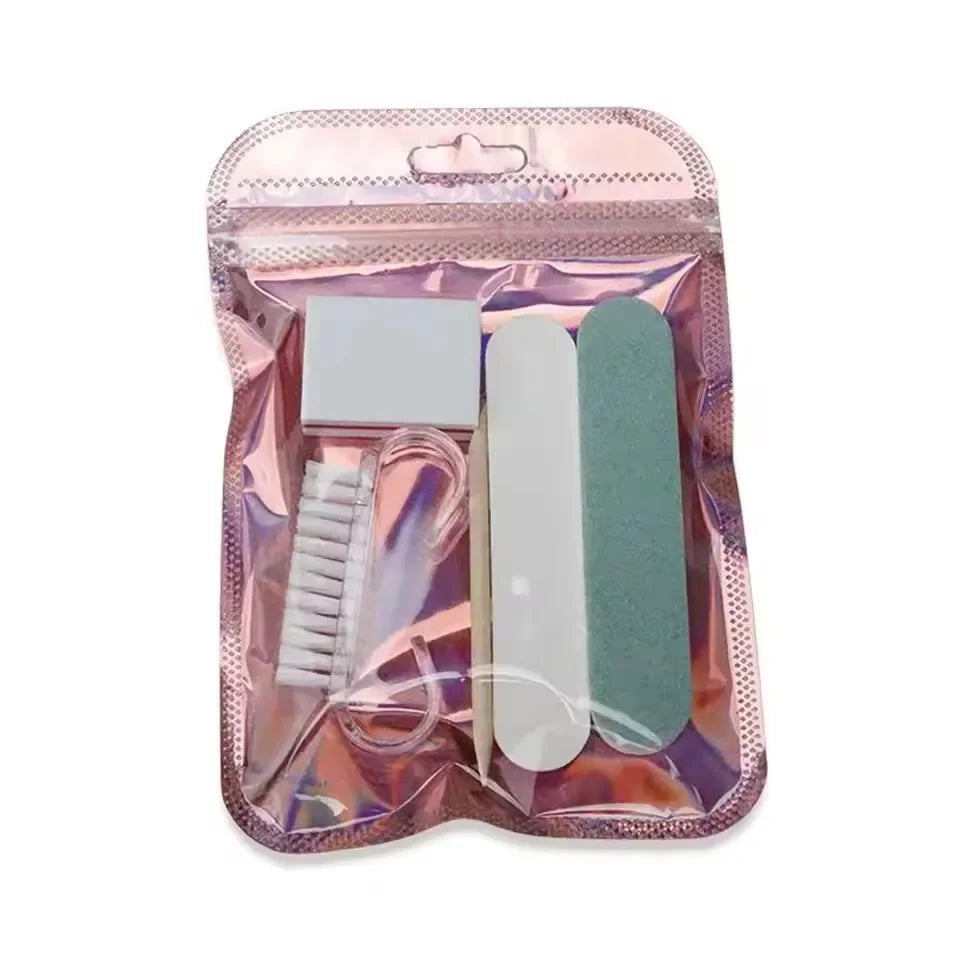 1Pack Mini Manicure Pedicure Set With Nail File And Orange Wood Stick Portable Household Travel Nail Care Supply