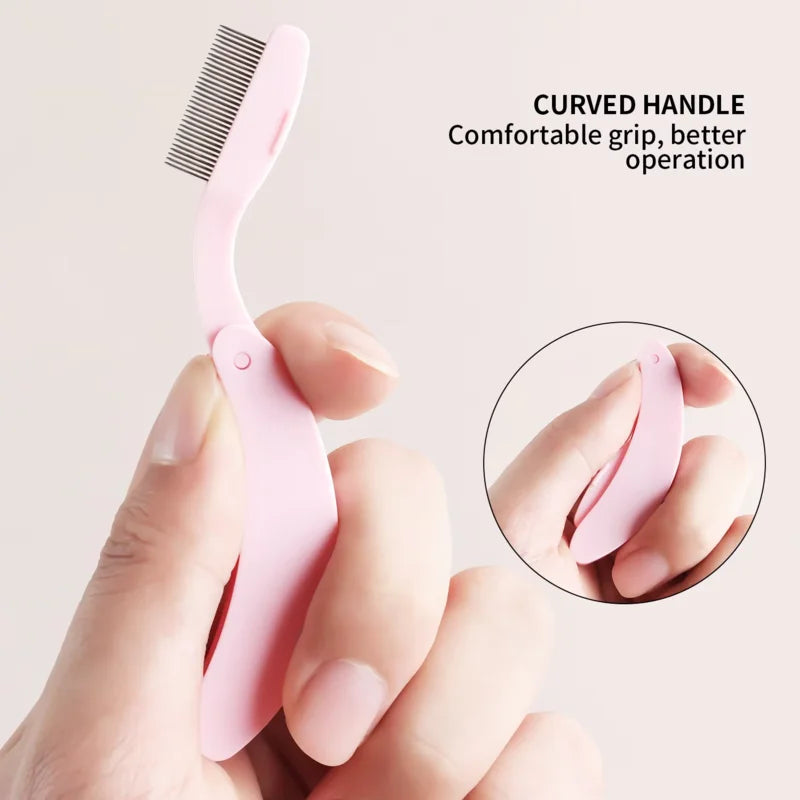 Folding Ultra-fine Stainless Steel Eyelash Brush