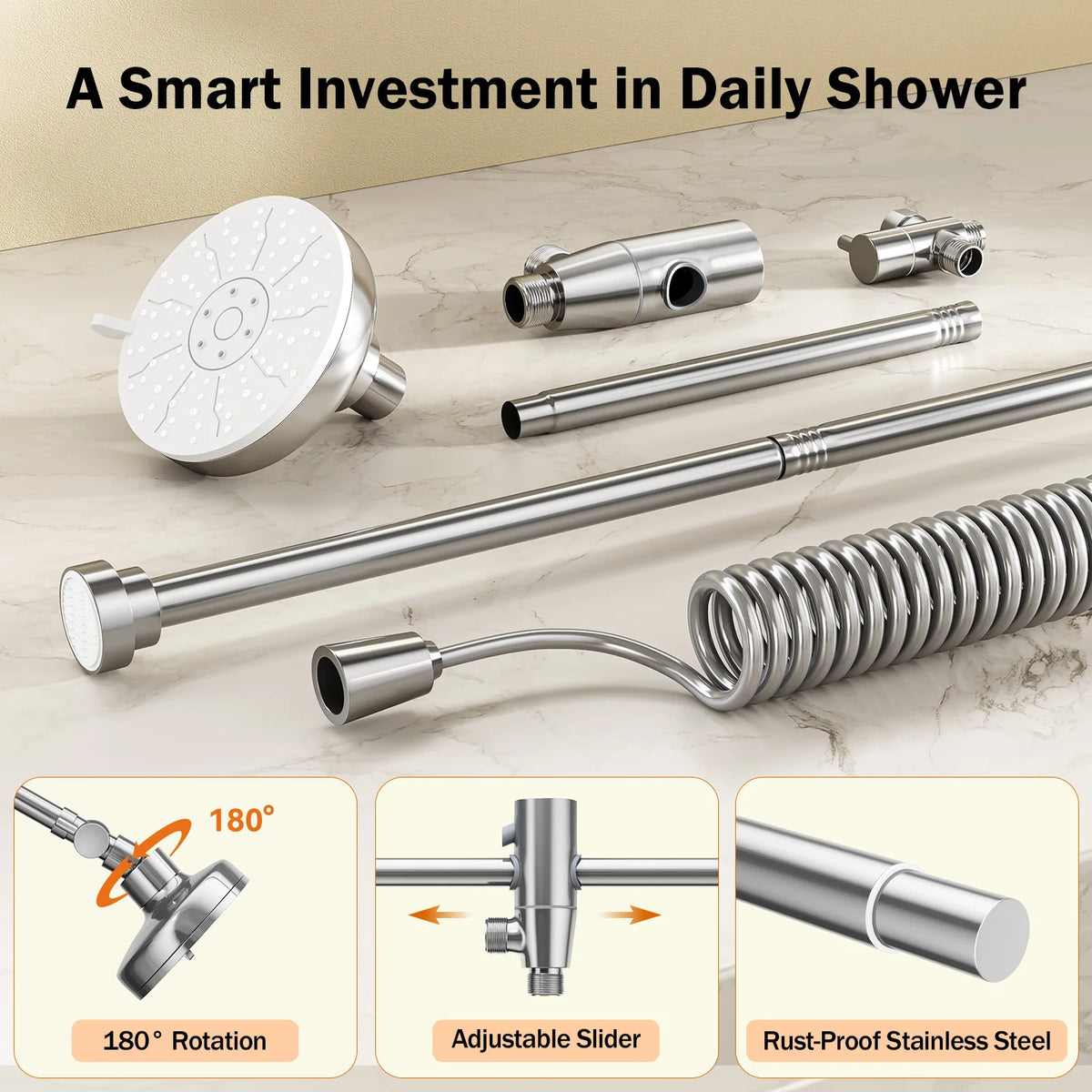 Tandem Shower Head For Couples, Dual Shower Head