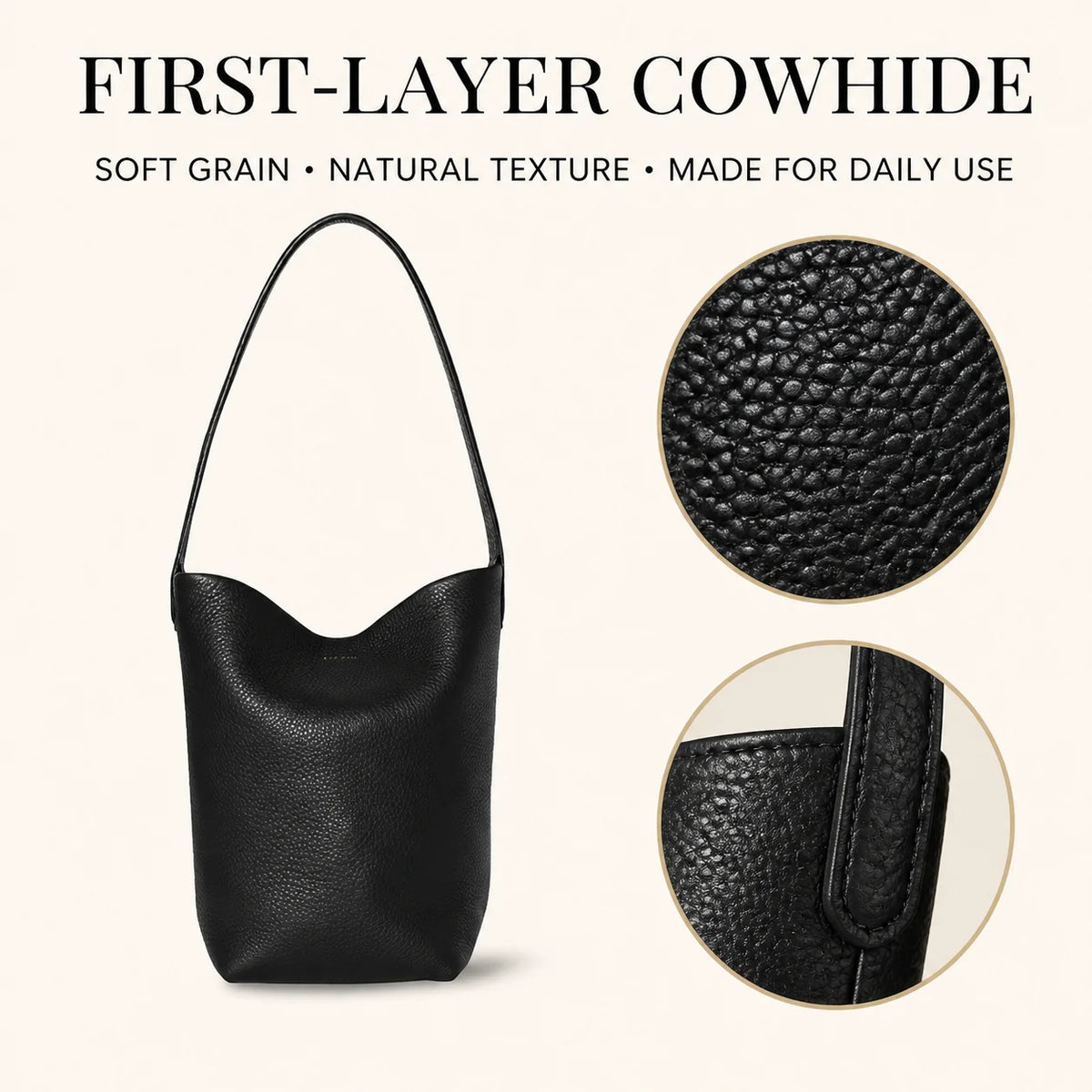 Black Genuine Leather