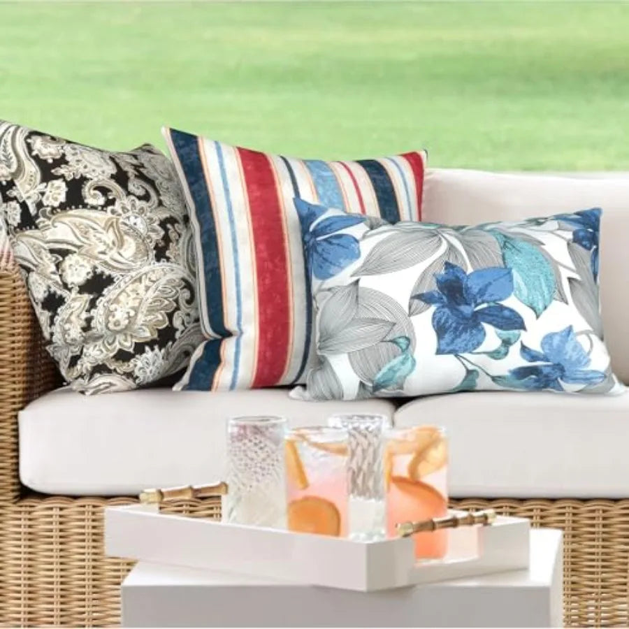 Two Piece Decorative Leather Lumbar Pillow Set for Home Decor