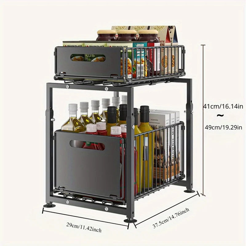 AEHOME Heavy Duty Slide Out Cabinet Organizer For Kitchen