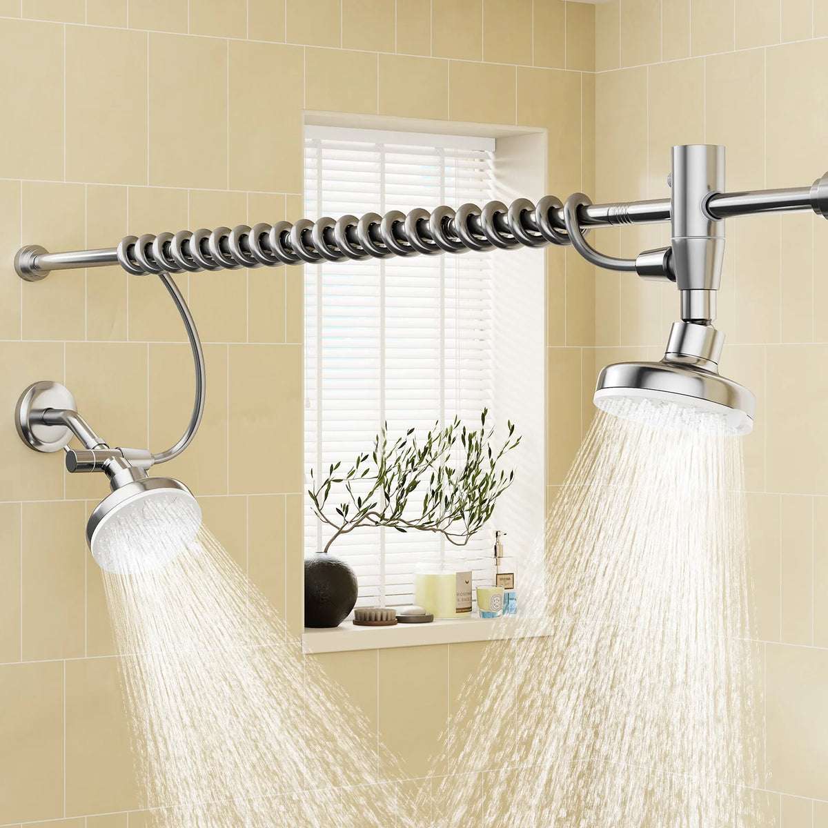 Tandem Shower Head For Couples, Dual Shower Head