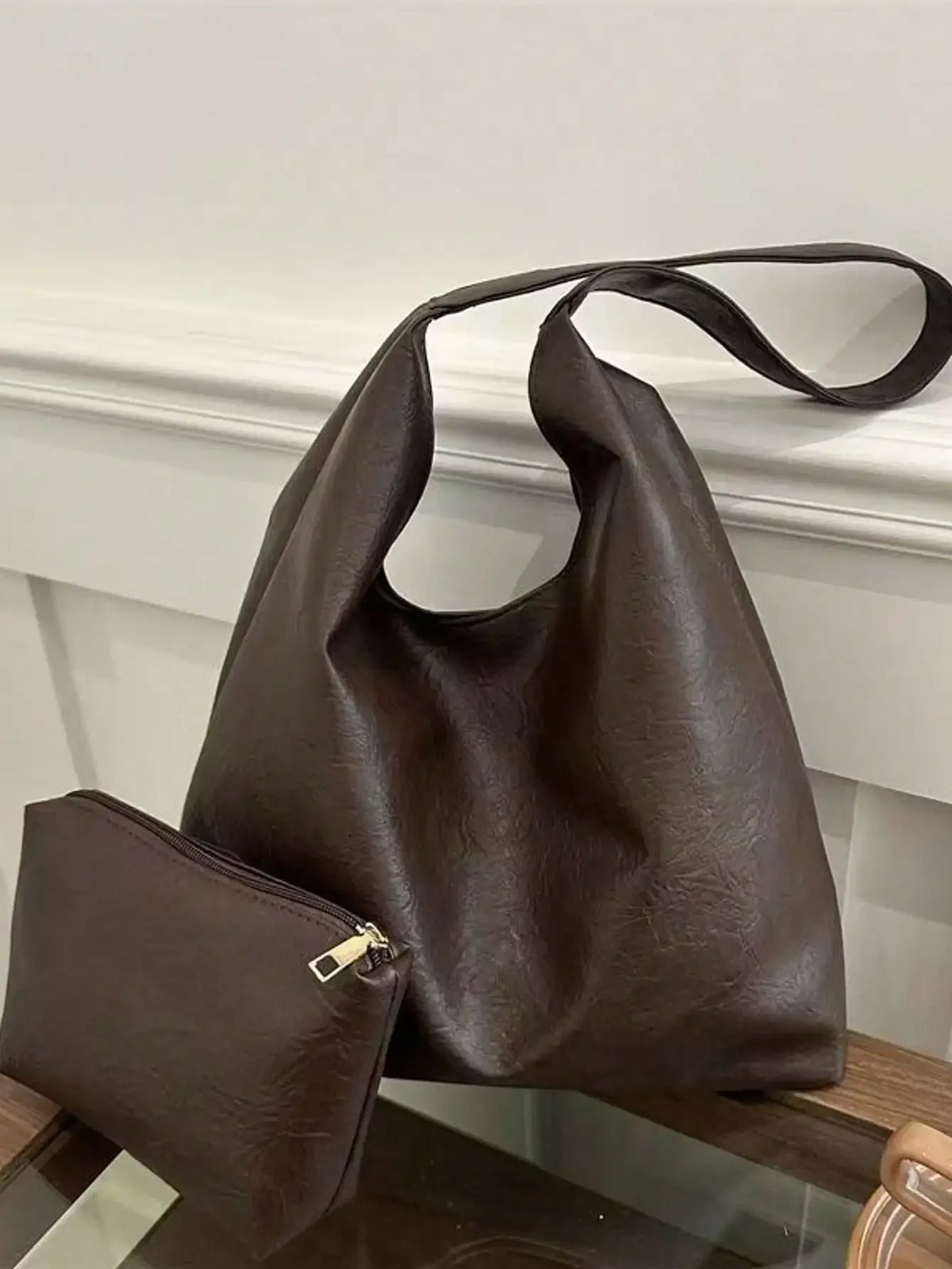 Large Capacity Solid Color Women's Shoulder Bag