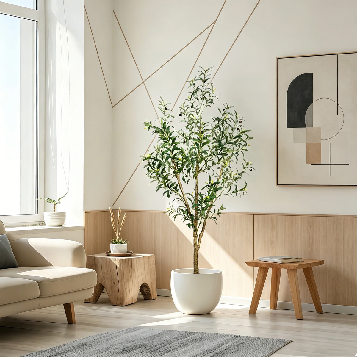 Olitree Artificial Olive Tree for Lifelike Indoor Home Decoration