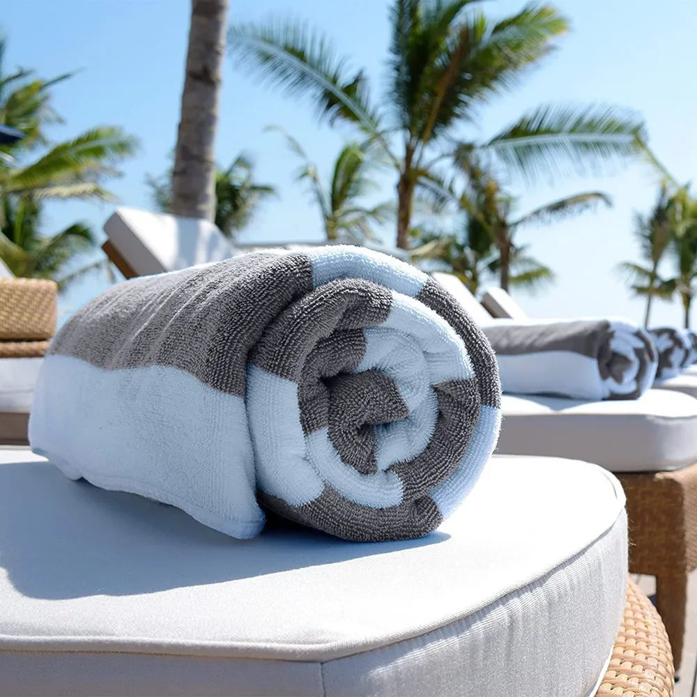Two Pack Cotton Beach Towels For Travel And Everyday Use