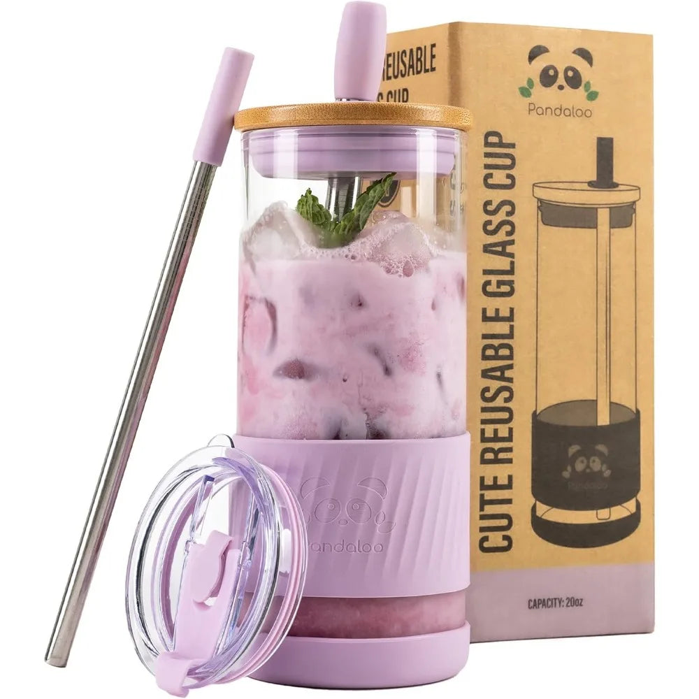 Glass Tumbler With Lid And Straw