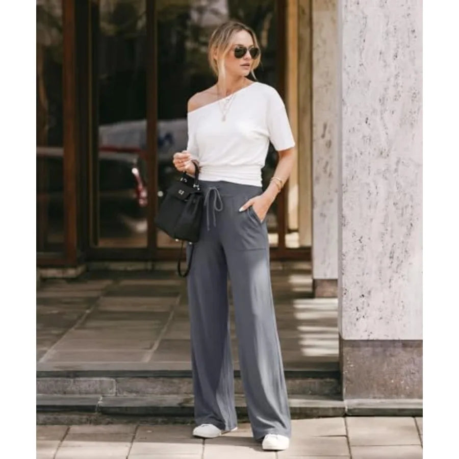 3 Pack Women's Wide Leg Pants with Pockets