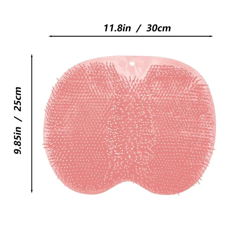 Silicone Shower Foot Scrubber Mat With Deep Cleaning Bristles