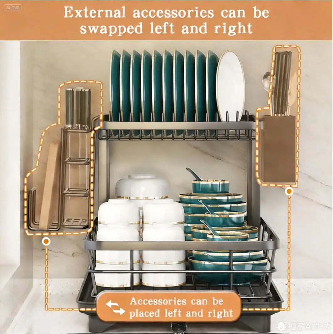 Carbon Steel Cutlery Rack For Kitchen Utensil Storage