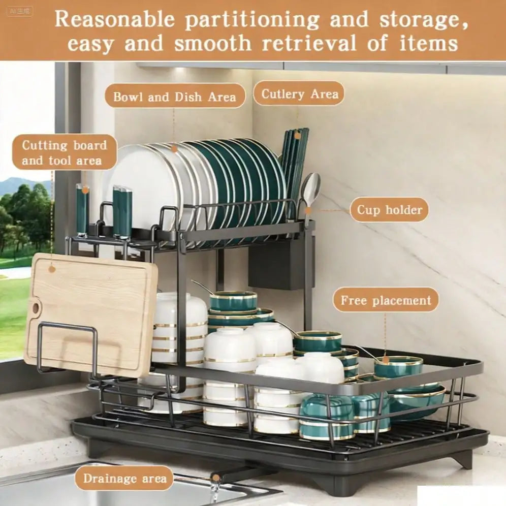 Carbon Steel Cutlery Rack For Kitchen Utensil Storage