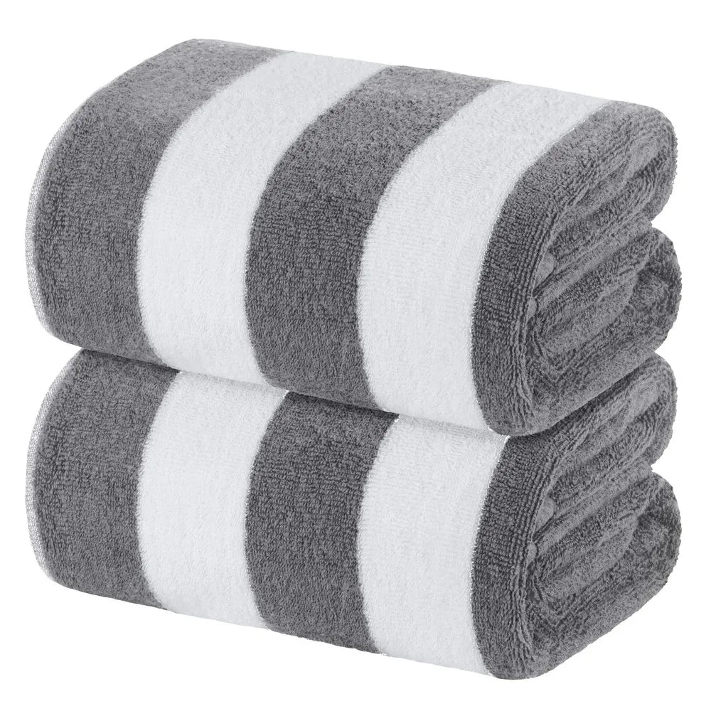 Two Pack Cotton Beach Towels For Travel And Everyday Use