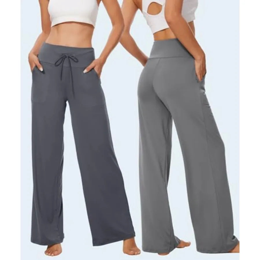 3 Pack Women's Wide Leg Pants with Pockets