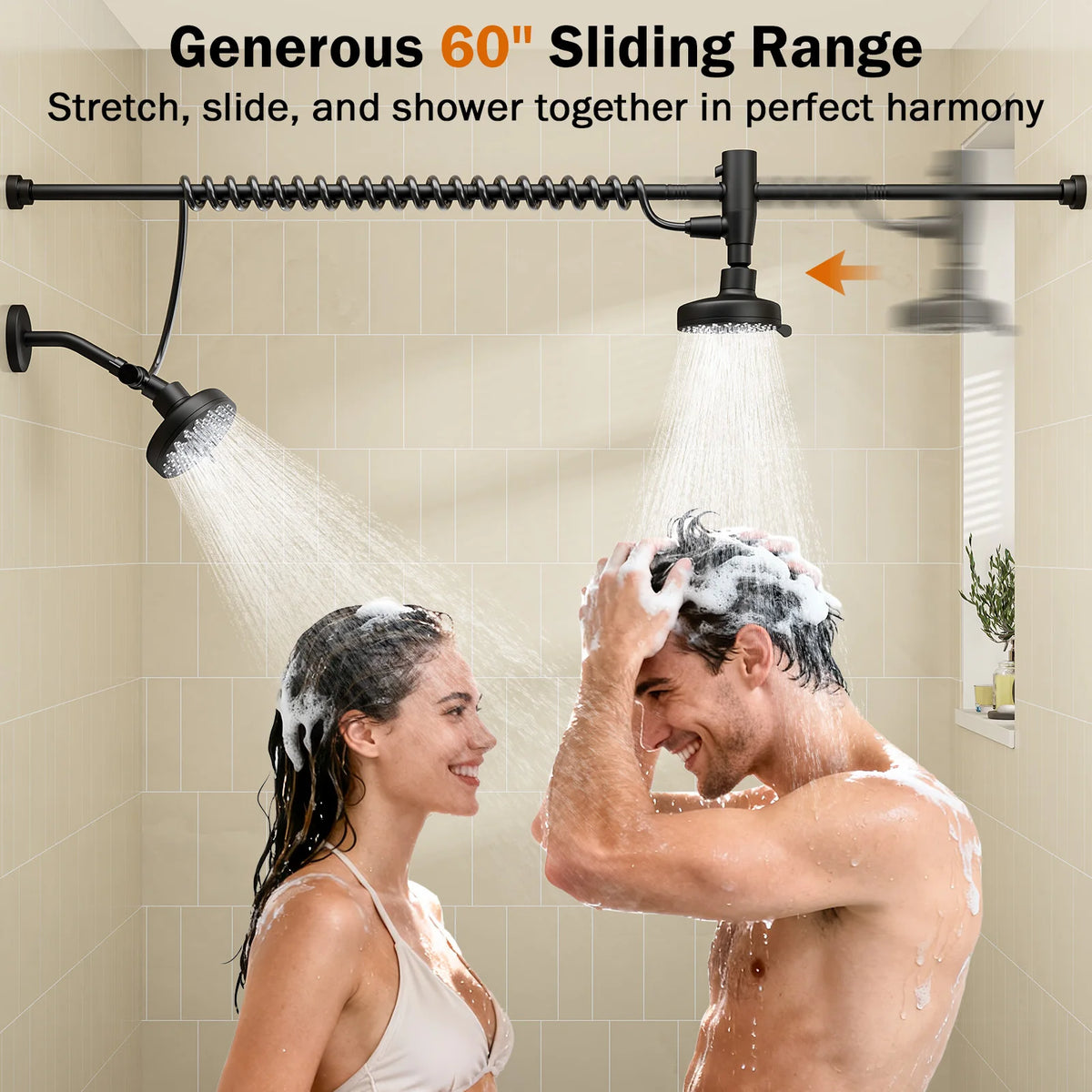 Tandem Shower Head For Couples, Dual Shower Head