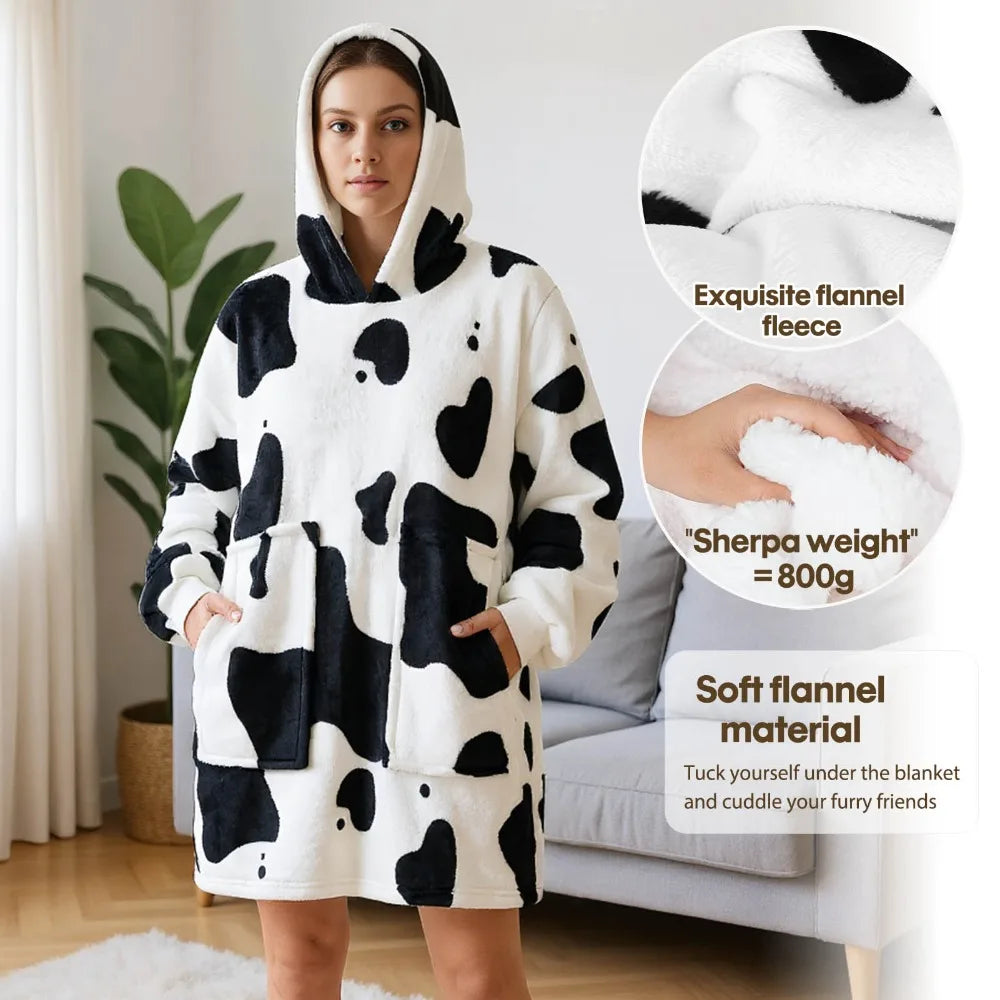 Two Pack Hooded Throw Blankets, Soft Printed Polar Fleece