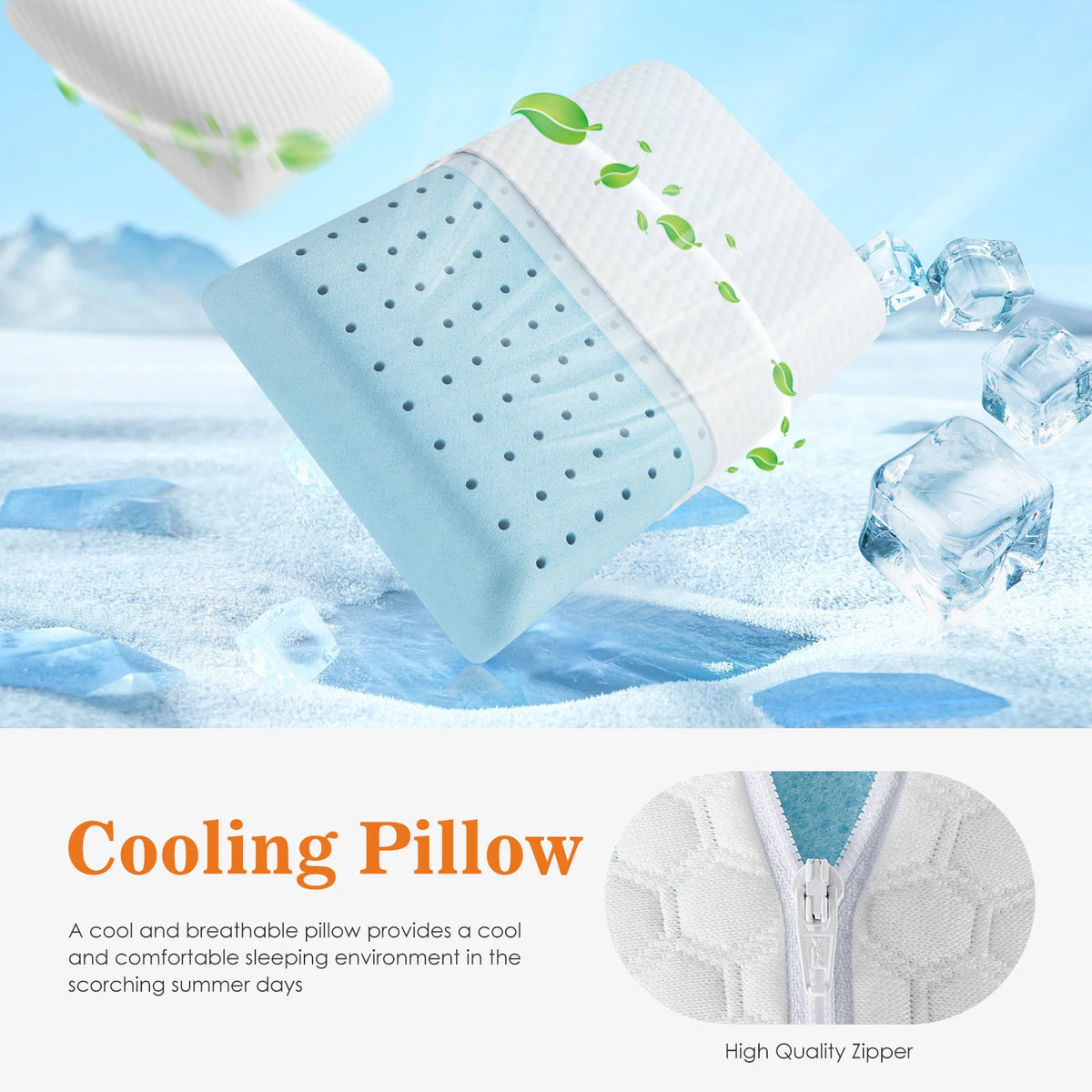 JHK Memory Foam Pillow For Comfortable Supportive Bedding