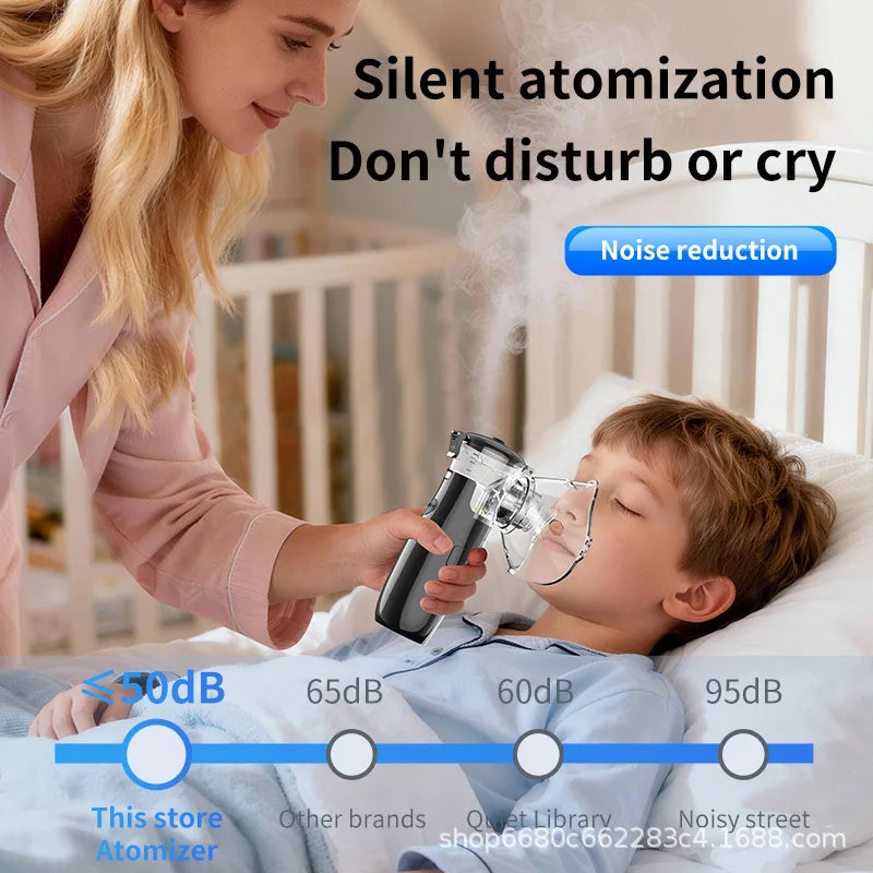 Mini Nebulizer Facial Steamer Silent Handheld Mist Sprayer Relieve Fatigue Dry Face Humidifier Skincare 3 Levels Auto Cleaning Portable for Kids