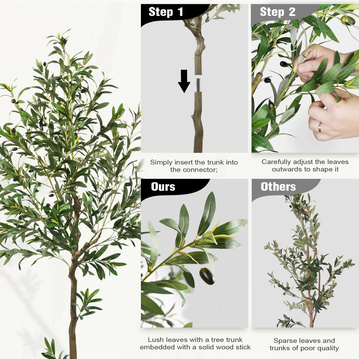 Olitree Artificial Olive Tree for Lifelike Indoor Home Decoration