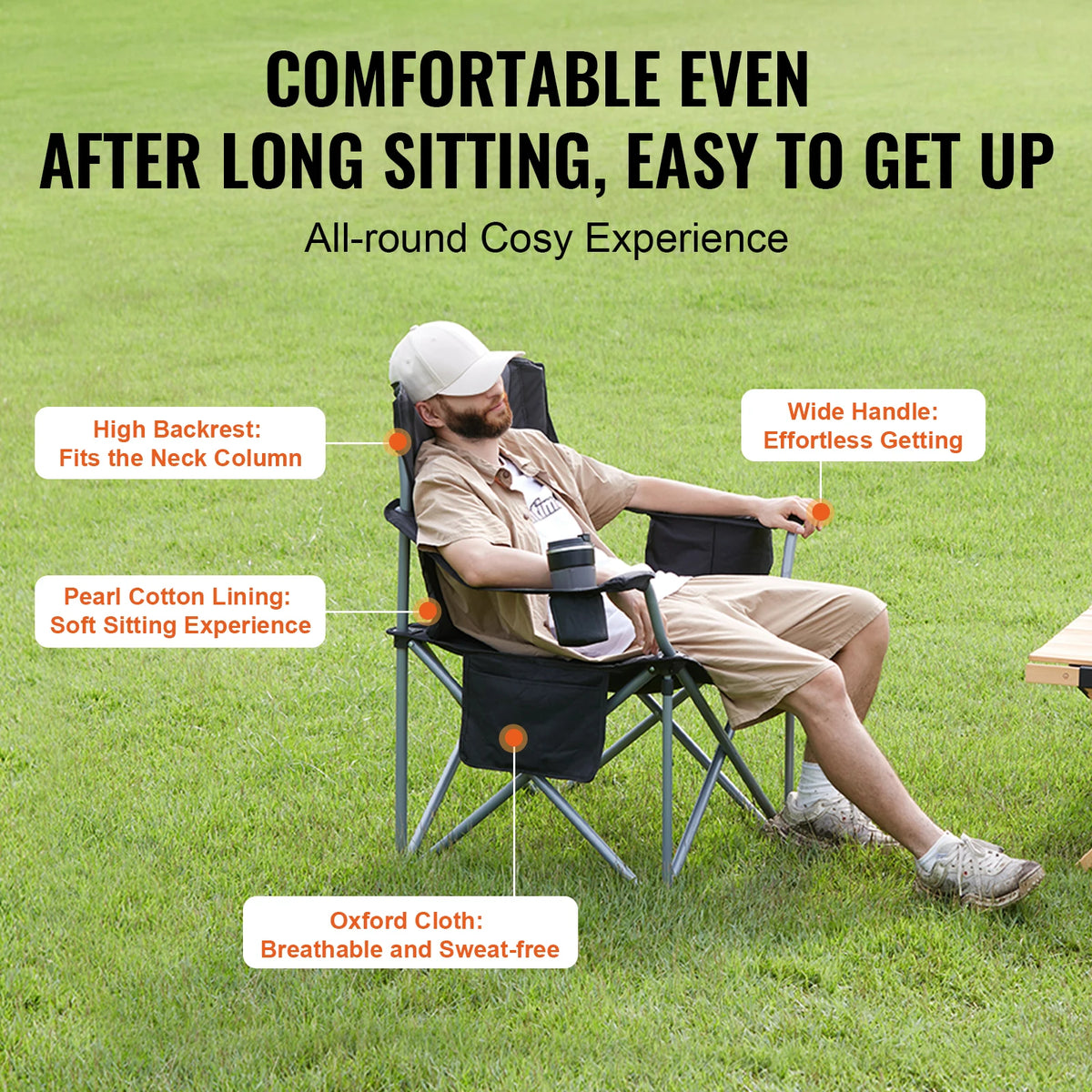 SucceBuy Outdoor Folding Camping Chair Sun Lounger For Relaxation