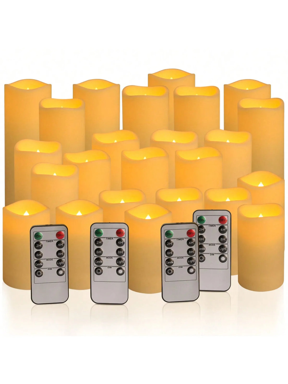 24,3 Size Ivory Electronic Candle Lamp