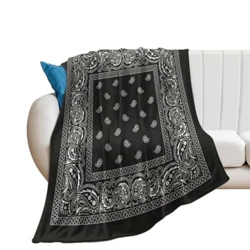 Paisley Geometric Art Throw Blanket With Anti Pilling Fabric