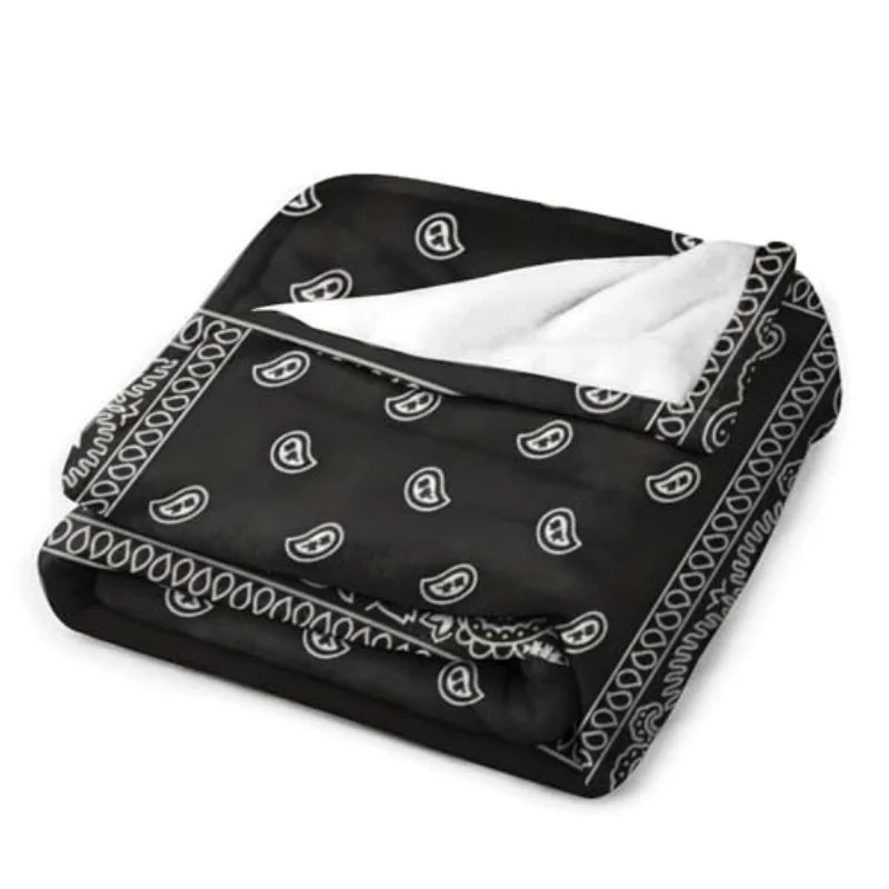 Paisley Geometric Art Throw Blanket With Anti Pilling Fabric