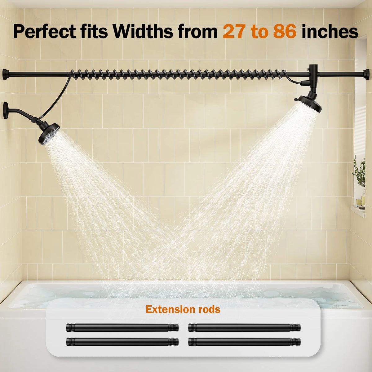 Tandem Shower Head For Couples, Dual Shower Head