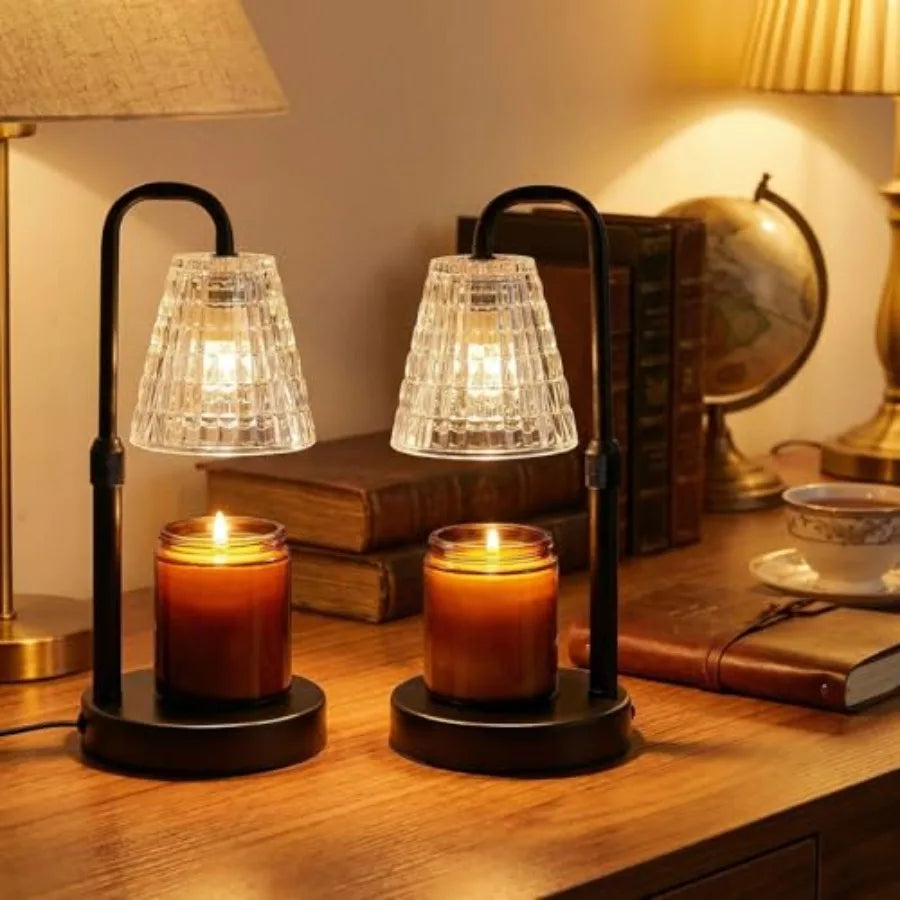 2 Pack Candle Warmer Lamp with Timer, Dimmable Adjustable Height Candle Heater Birthday Gifts for Women Mom Sister Friends, Hou