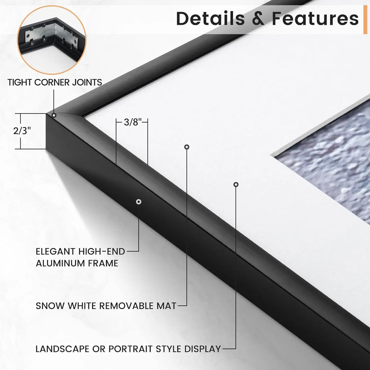 Modern Aluminum Multi Picture Frame Set for Home Gallery Display