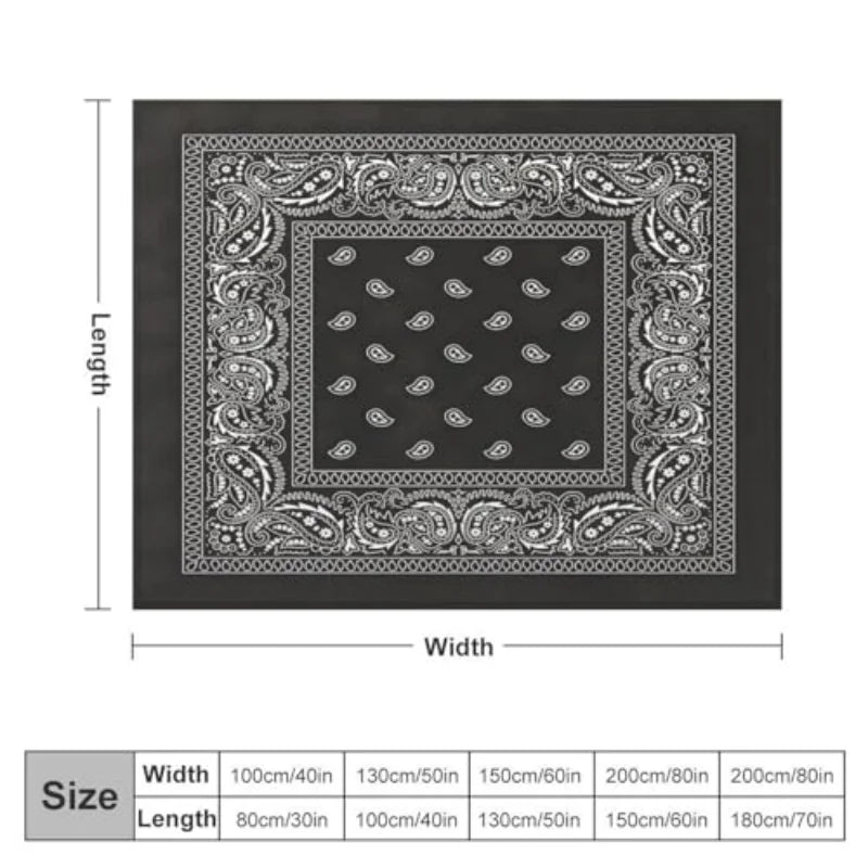 Paisley Geometric Art Throw Blanket With Anti Pilling Fabric