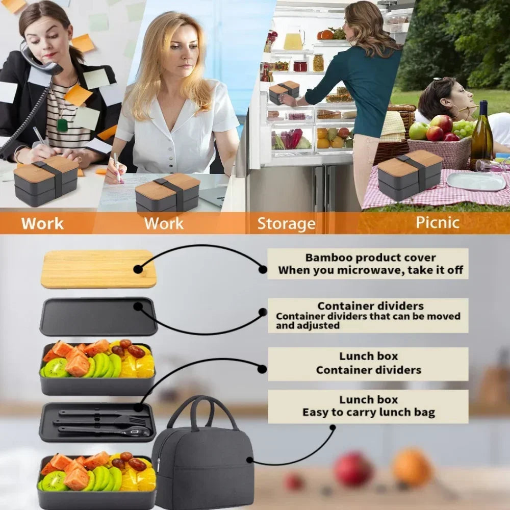 Bento Lunch Box, 2-Tier Food Storage Container